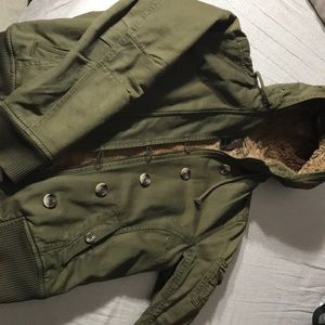 Cargo jacket w/ hoodie.